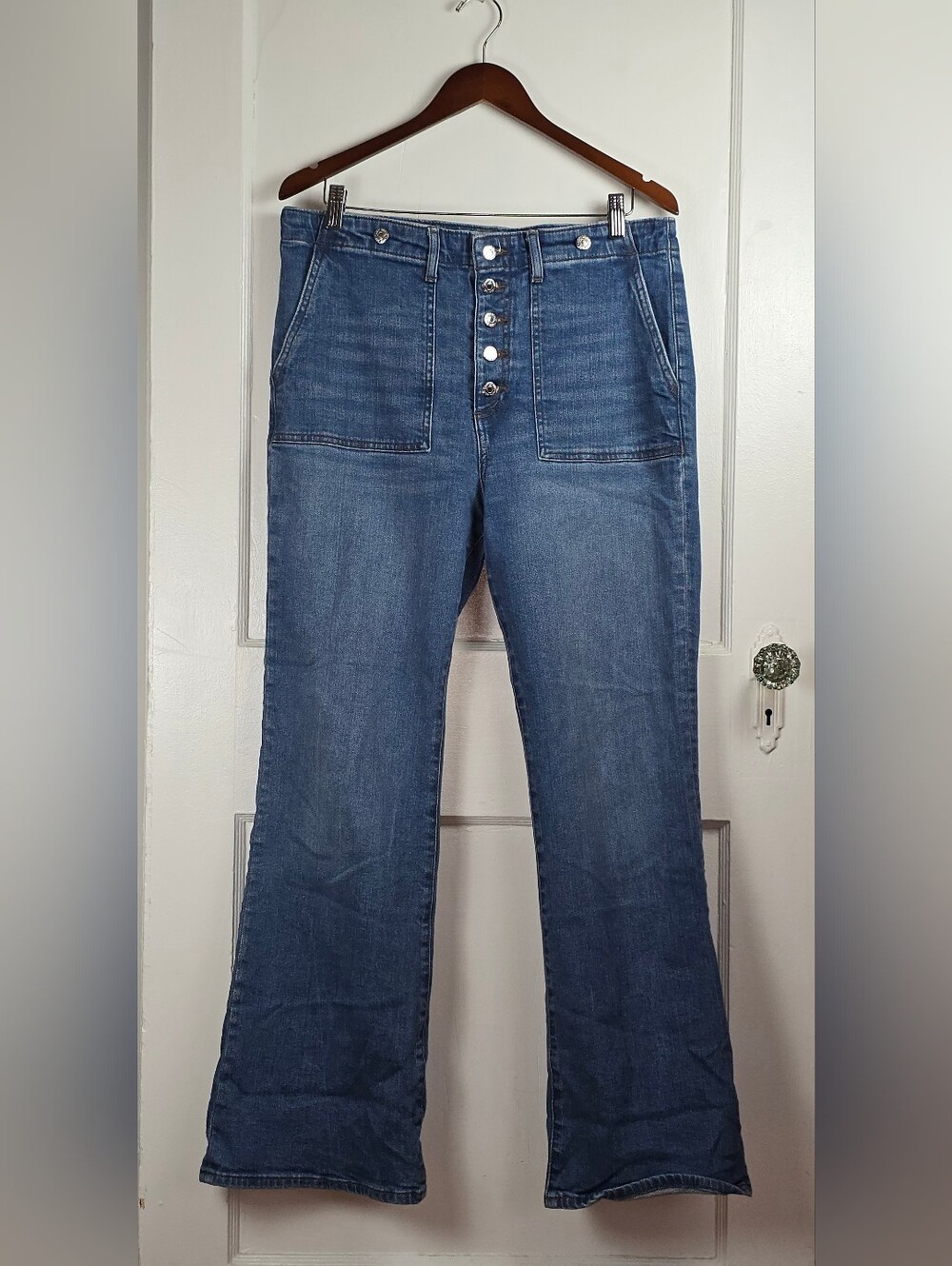 LOFT Button Fly Slim Flare Jeans 31/12